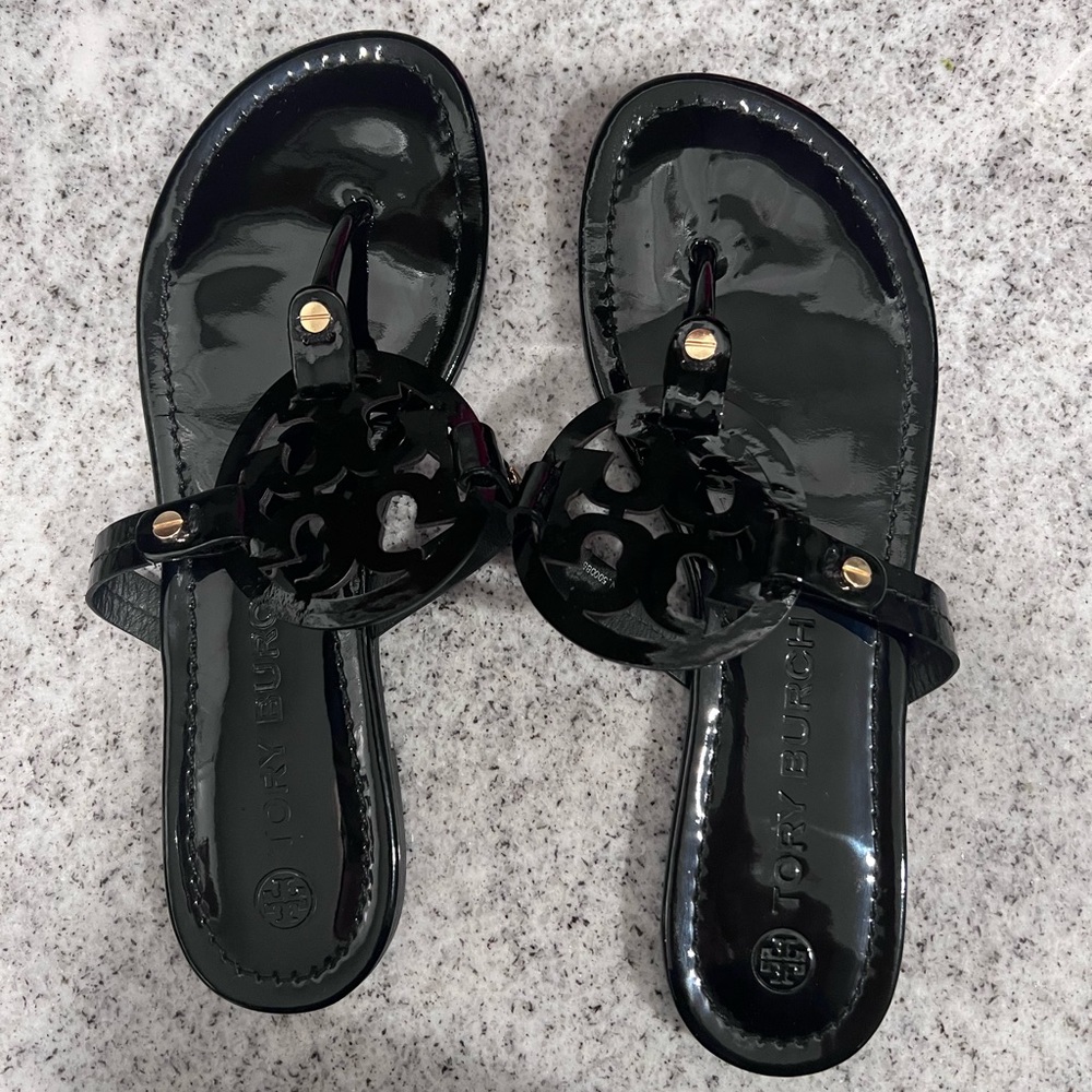 New Tory Burch MILLER SANDAL, PATENT LEATHER
